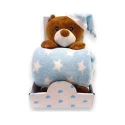 Bbo b200003 set igračka + ćebence sleeping bear - blue ( B200003-4 )