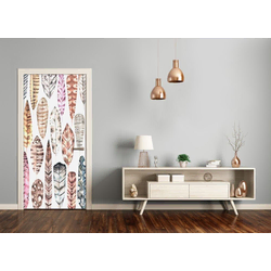tulup.si Tapete na vratih Pisane perje 75x205 cm
