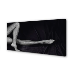 tulup.si Slika na platnu Črno-bele ribja mreža noge 120x60 cm