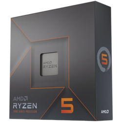 AMD CPU Desktop Ryzen 5 6C/12T 7600X (4.7/5.0GHz Boost,38MB,105W,AM5) box, with Radeon Graphics