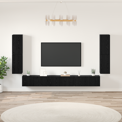 TV Jedinice Zidne 4 pcs Crni hrast Konstruirano drvo