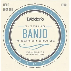 DAddario Phosphor Bronze 5-String Banjo Set Light 9-20