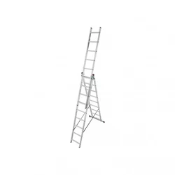 Trodelne aluminijumske merdevine 3x11ojacane za prof. upotrebu
