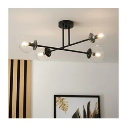 Brilagi - Plafonski luster MALIVA 4xE14/15W/230V za površinsku montažu crna/prozirna
