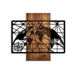 Wallity Zidna dekoracija World Map 5-M, 57 x 64 cm,  Smeđa