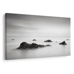 Slika megleno morje in skale - 60x40