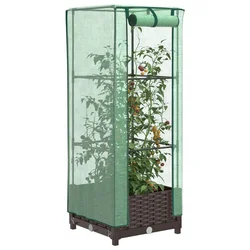 Povišena gredica s pokrovom za staklenik 40 x 40 x 123 cm