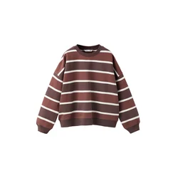 MANGO KIDS Majica rjava/čokolada/bela