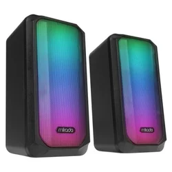 Zvučnici 2.0 Mikado MD-356 5Wx2 RGN LED USB