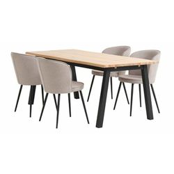 SKOVLUNDE D200 sto natur hrast + 4 RISSKOV svetlo siva