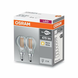 LED žarnica E14 OSRAM BASE CLP40 4W/827 CL 220-240V FILAMENT PAK/2
