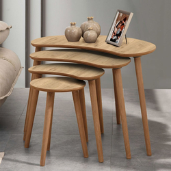 Hanah Home Set klub stolova Moon, 4 komada, Boja hrasta