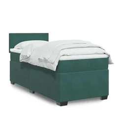 Box spring krevet s madracem tamnozeleni 100x200 cm baršunasti
