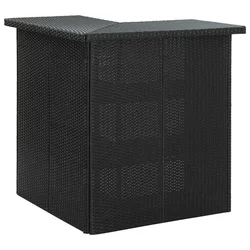 Vidaxl Kotna barska miza 100x50x105 cm poli ratan