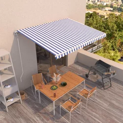 Den Avtomatsko zložljiva tenda 450x350 cm modra in bela