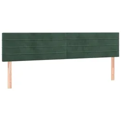 Vidaxl Posteljno vzglavje temno zelena 200x5x78/88 cm žametna