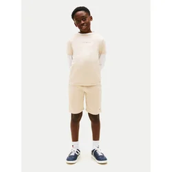 Tommy Hilfiger Majica Essential Logo KB0KB09666 Bež Regular Fit