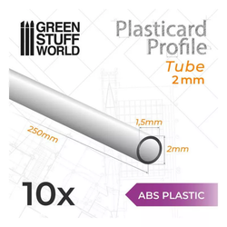 Perfil Plasticard - Tubo Redondo 2mm PACK / ABS Round Tube profile 2mm PACK