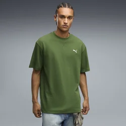 PUMA Essentials Elevated Relaxed Tee Men, Men, Earthy Green, XS