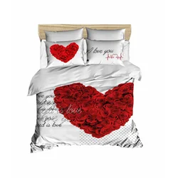 Lessentiel Maison Komplet posteljina 196, 200x220cm, Belo-crvena