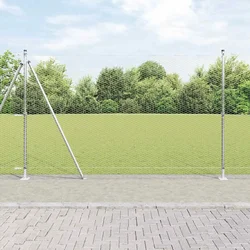 Heksagonalna ograda s betonskom osnovom 100 x 1,4 m Srebrna