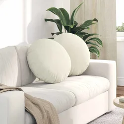 Jastučići za sjedenje 2 pcs Krema O50 x 19 cm Baršun