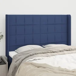 Uzglavlje s ušima plavo 147x16x118/128 cm od tkanine