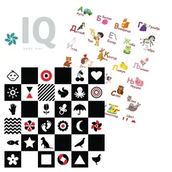 IQ sklopiva podloga sa dva lica Kontrasti + Azbuka 180x200x1 cm