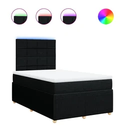 Vidaxl Box spring postelja z vzmetnico črn 120x200 cm blago