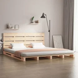 vidaXL Posteljni okvir 200x200 cm trdna borovina