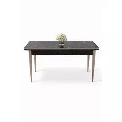 HANAH HOME Trpezarijski sto Rewa Black Marble Chrome