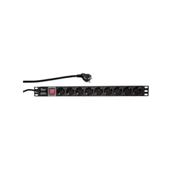 A4N Produžni kabl sa zastitom 9 uticnica 16A, PDU 1U, aluminium sa zastitom, 2m