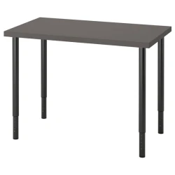 LINNMON / OLOV Radni sto, tamnosiva/crna, 100x60 cm