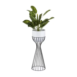 Metalna saksija LOFT 56x20 cm crna/bela