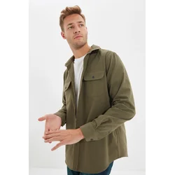 Trendyol Khaki Regular Fit Double Pocket Flap Shirt
