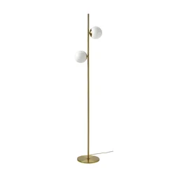 AKTERSPRING Podna lampa, opal bela staklo/mesingano, 162 cm