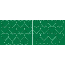 shumee Nalepke za Valentinovo v obliki srca 6 cm, 30 kosov, zelene mat