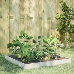 Povišena vrtna gredica bijeli 100 x 100 x 18,5 cm od čelika