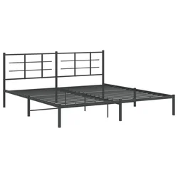 Vidaxl Kovinski posteljni okvir z vzglavjem črn 193x203 cm