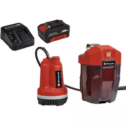 Einhell Aku. Potopna pumpa za čistu vodu GE-PP 18 RB Li i Power-X-Change 18V 4,0 Ah Starter-Kit