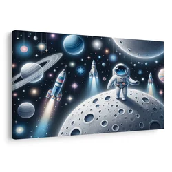 Slika otroški astronavt na Luni - 120x80