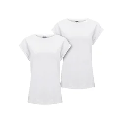 Womens T-shirt with extended shoulder 2-Pack white+white