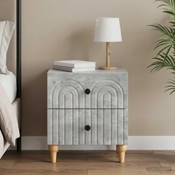 Noćni ormar Betonska siva 43 x 34,5 x 48 cm Konstruirano drvo