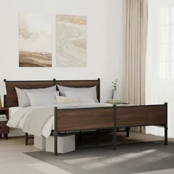 Metalni okvir kreveta bez madraca smeđa boja hrasta 180x200 cm
