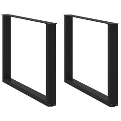 Noge za blagovaonski stol U-oblik 2 kom Crne 100 x (72-73) cm Čelik