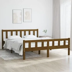 Okvir za krevet masivno drvo boja meda 150 x 200 cm bračni