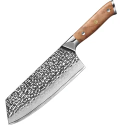 Damaskasti kuhinjski nož ZA-37482 - Cleaver / Smeđa KP37482