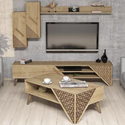 Lessentiel Maison Set TV Komoda i klub sto Hrast