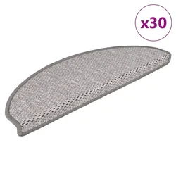 Vidaxl Samolepilne preproge za stopnice Sisal-Look 30 kosov Platina