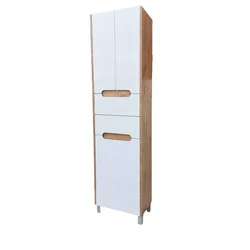 Lapino Ormar za kupatilo sa korpom za veš Hana 190x35cm, Boja drveta, Beli